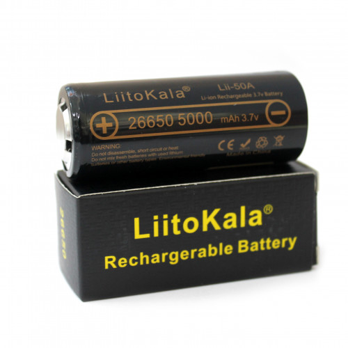 Аккумулятор LiitoKala Lii-50A-JT «26650», БЕЗ ЗАЩИТЫ 5000mah